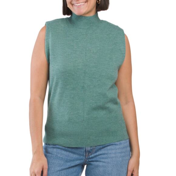Elan sleeveless mock neck knit top dark green womens size small NWT - Picture 1 of 2